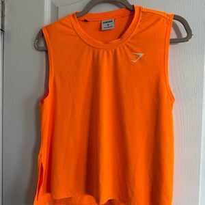 Gymshark Women's Neon Orange Sleeveless Muscle Tee